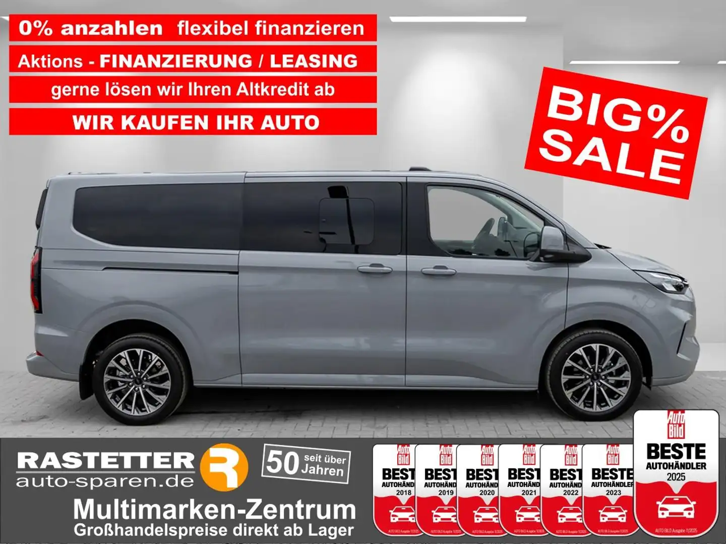 Ford Tourneo Custom L2 Titanium X 8S 5Jahre+Leder+Navi+360+19Z+ACC+Ind Gris - 1