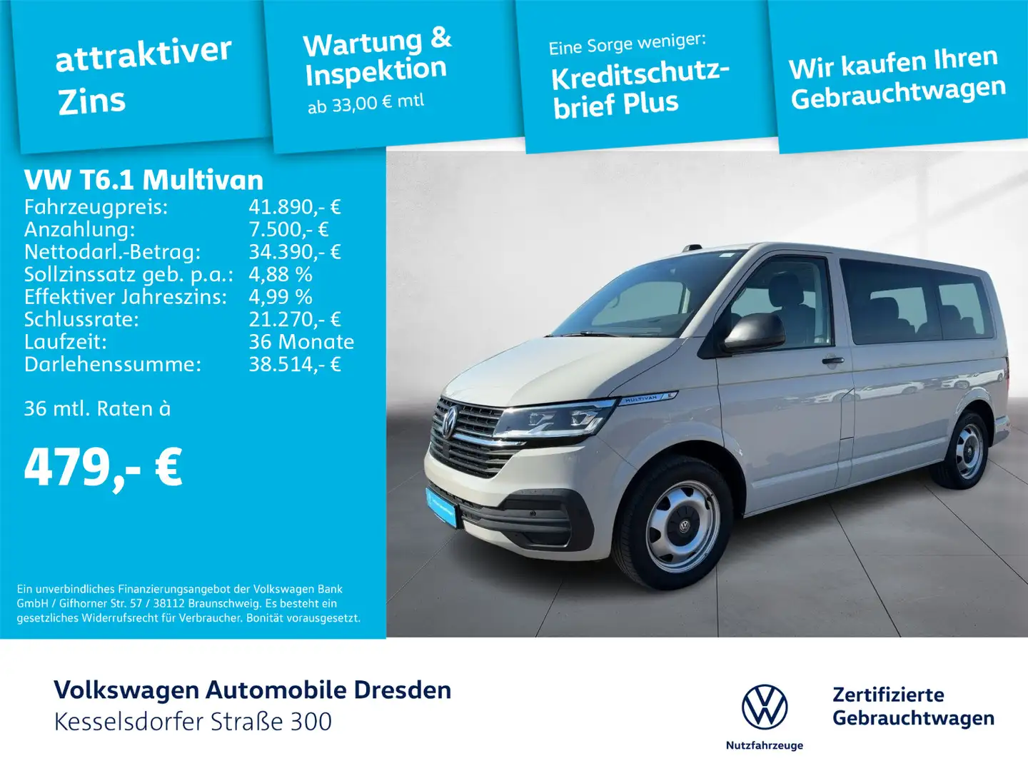 Volkswagen T6.1 Multivan Trendline Navi AHZV Standhzg. LED Gris - 1