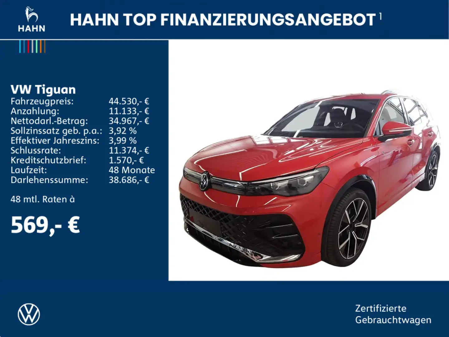 Volkswagen Tiguan 2.0TDI DSG R-Line LED AHK ACC Nav CAM APP Rot - 2
