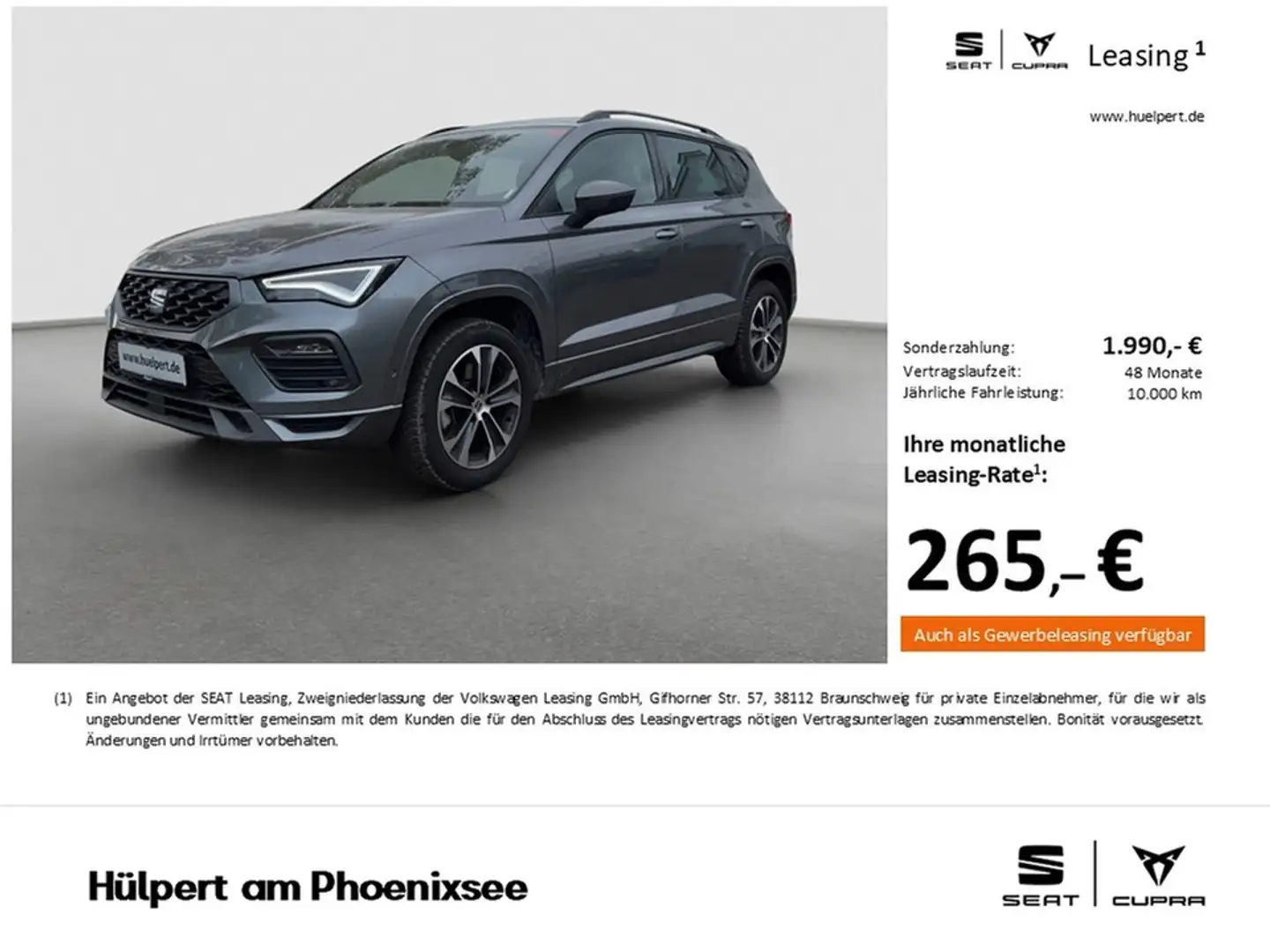 SEAT Ateca 2.0 FR AHK CAM ACC E-KLAPPE NAVI LM17 Gris - 1