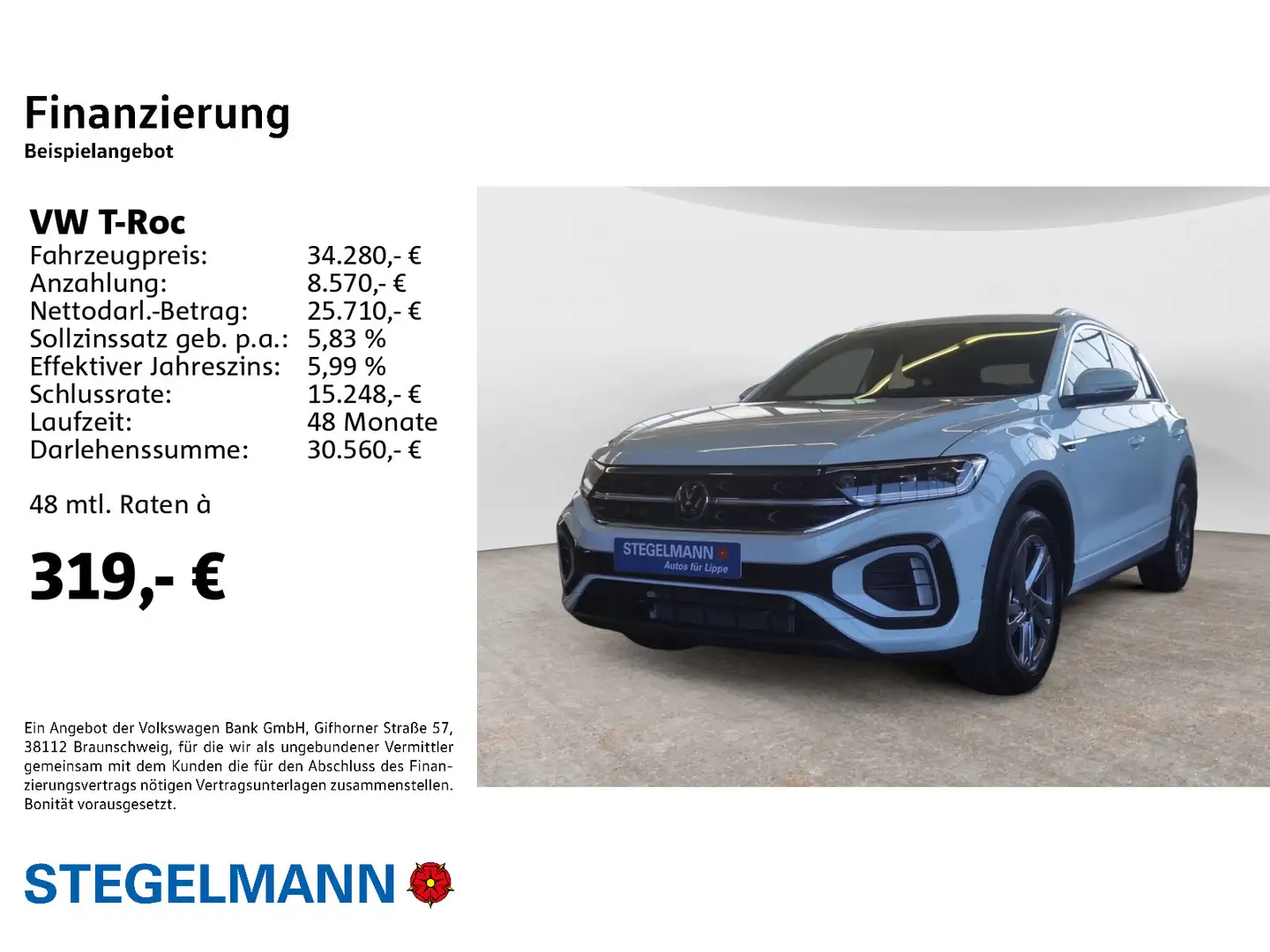 Volkswagen T-Roc 1.0 l TSI OPF 6-Gang-Schaltgetriebe R-Line Weiß - 2