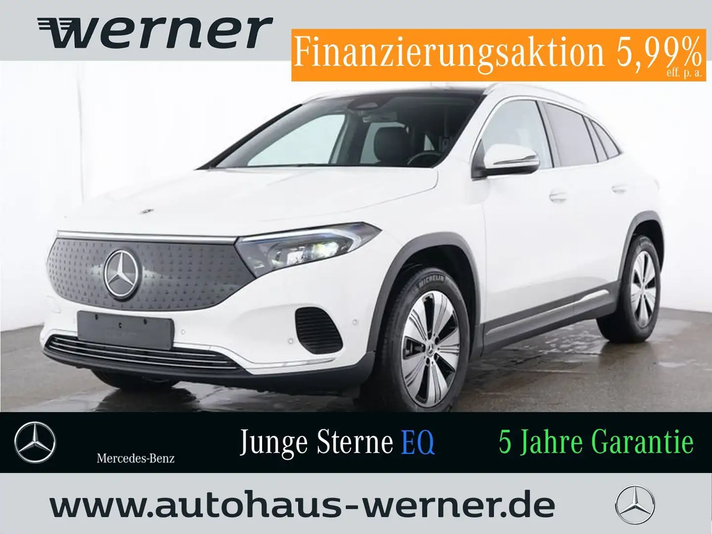 Mercedes-Benz EQA 300 4M PROGRESSIVE ADVANCED+ PANO FAP WDGLAS Weiß - 1