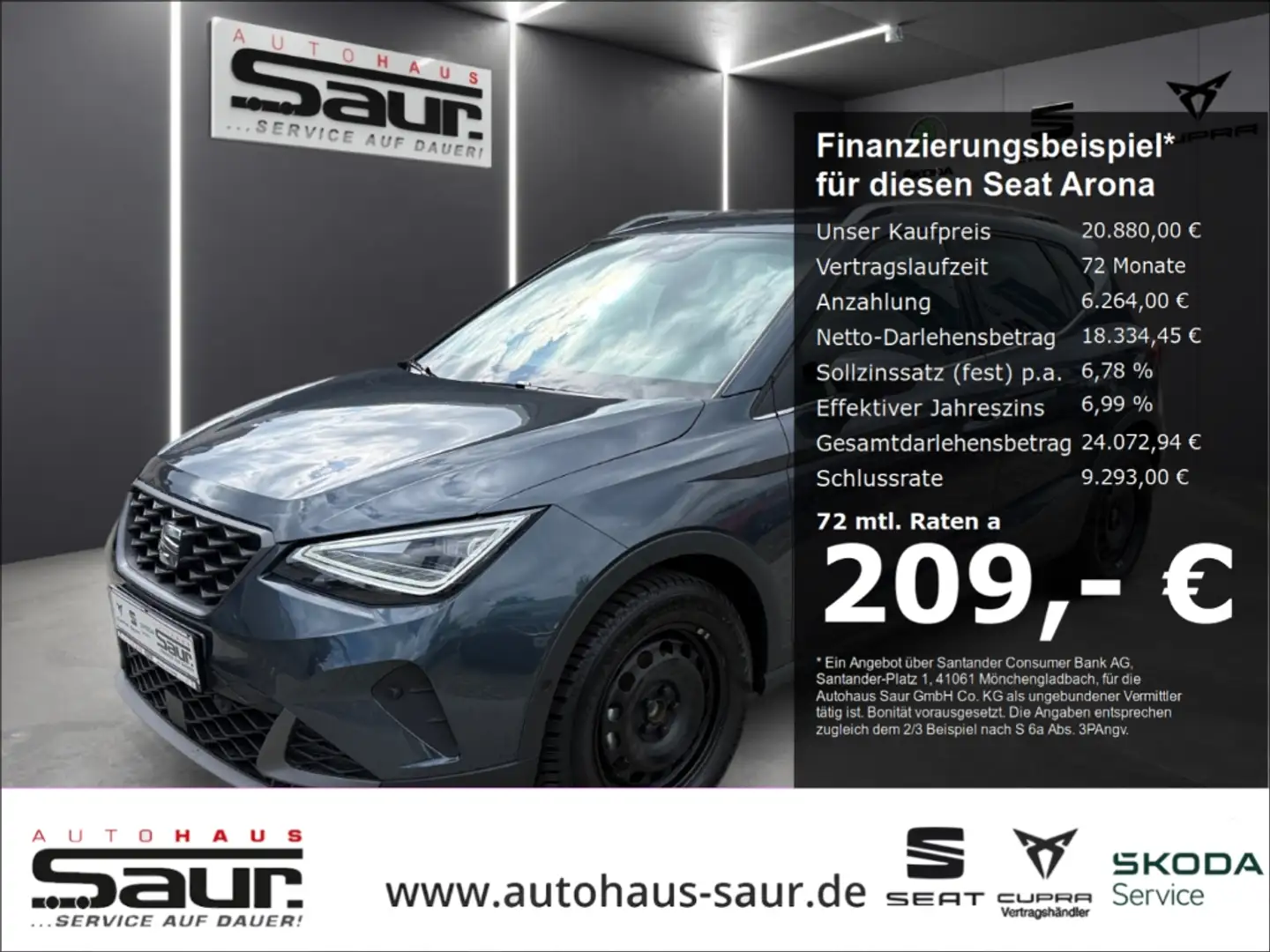 SEAT Arona FR 1.0 TSI LED KLIMA NAVI SHZ KAMERA KEYLESS-ENTRY Gris - 1