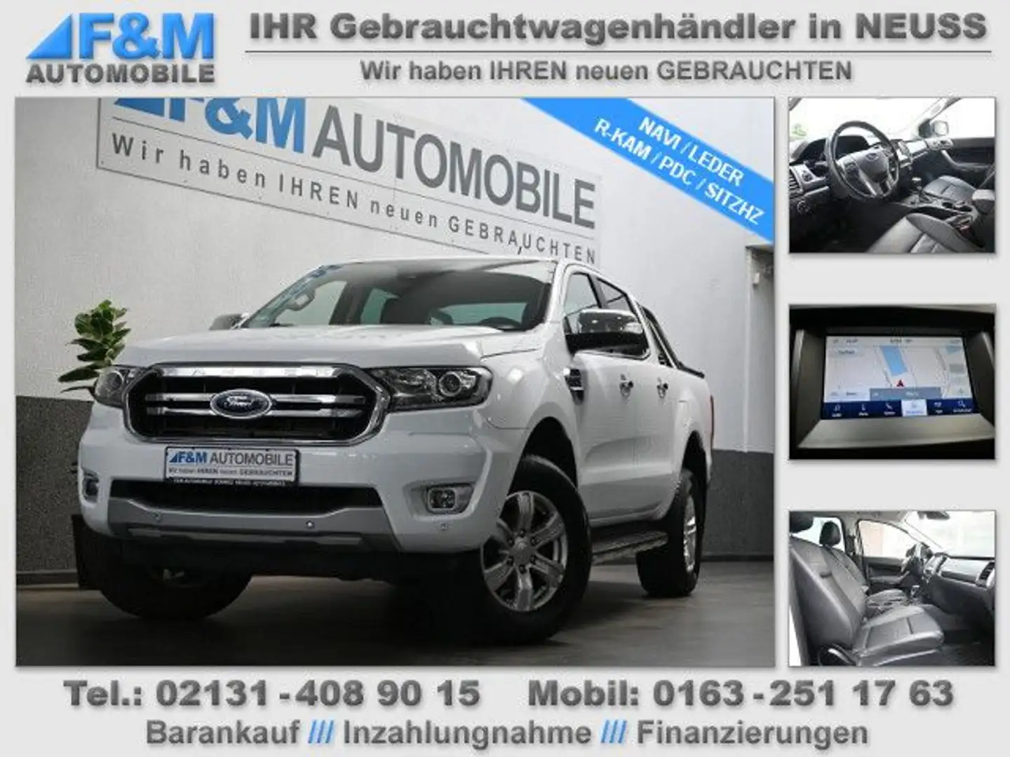 Ford Ranger Limited 4x4 Doppelkab Navi Leder R-Kam PD Beyaz - 1