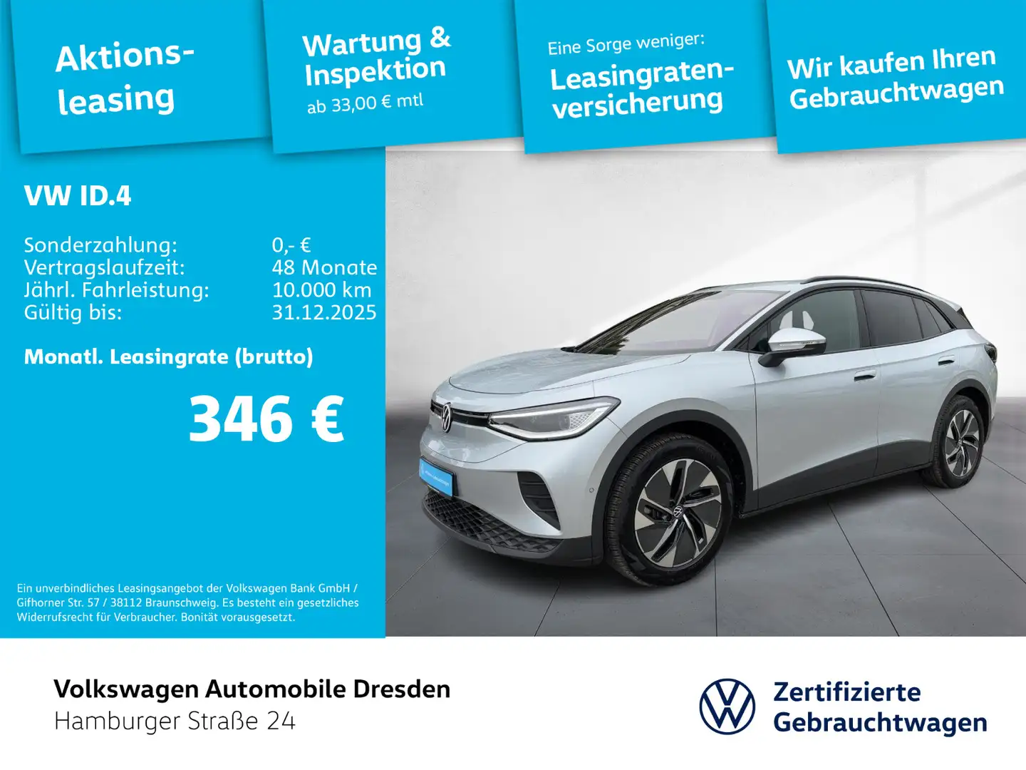Volkswagen ID.4 Pure IQ.LIGHT KAM FSHZG KEYLESS WÄRMEPUMPE Silber - 1