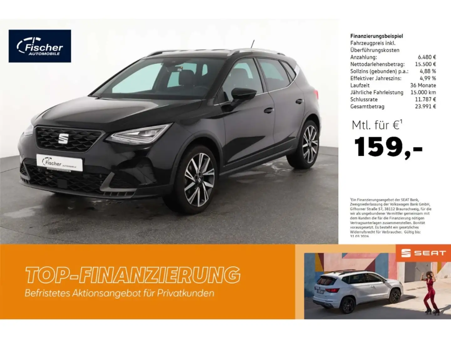 SEAT Arona 1.5 TSI FR Schwarz - 1