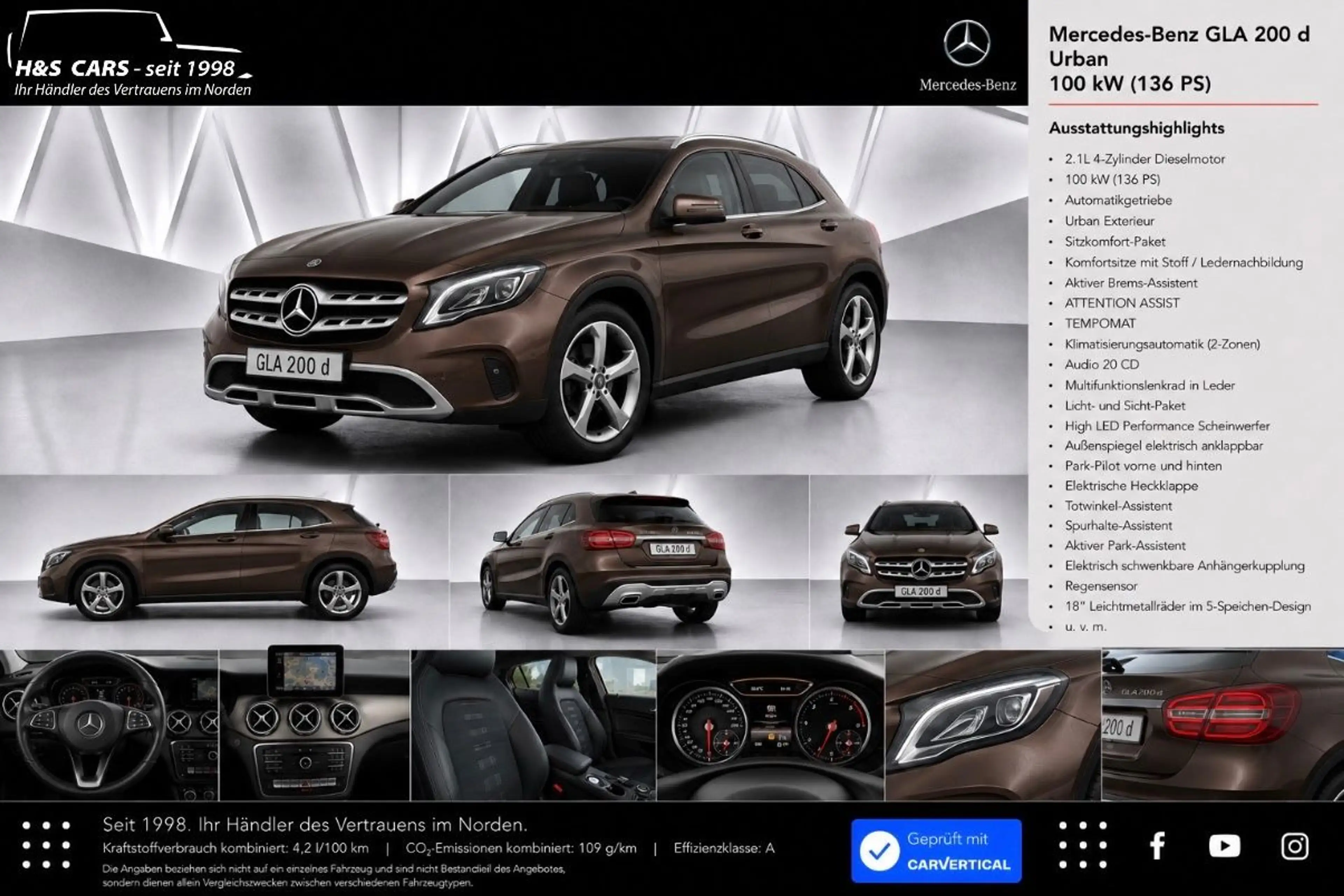 Mercedes-Benz GLA 200 d 2H URBAN LED NAV COMAND TOTW E.HECK AHK