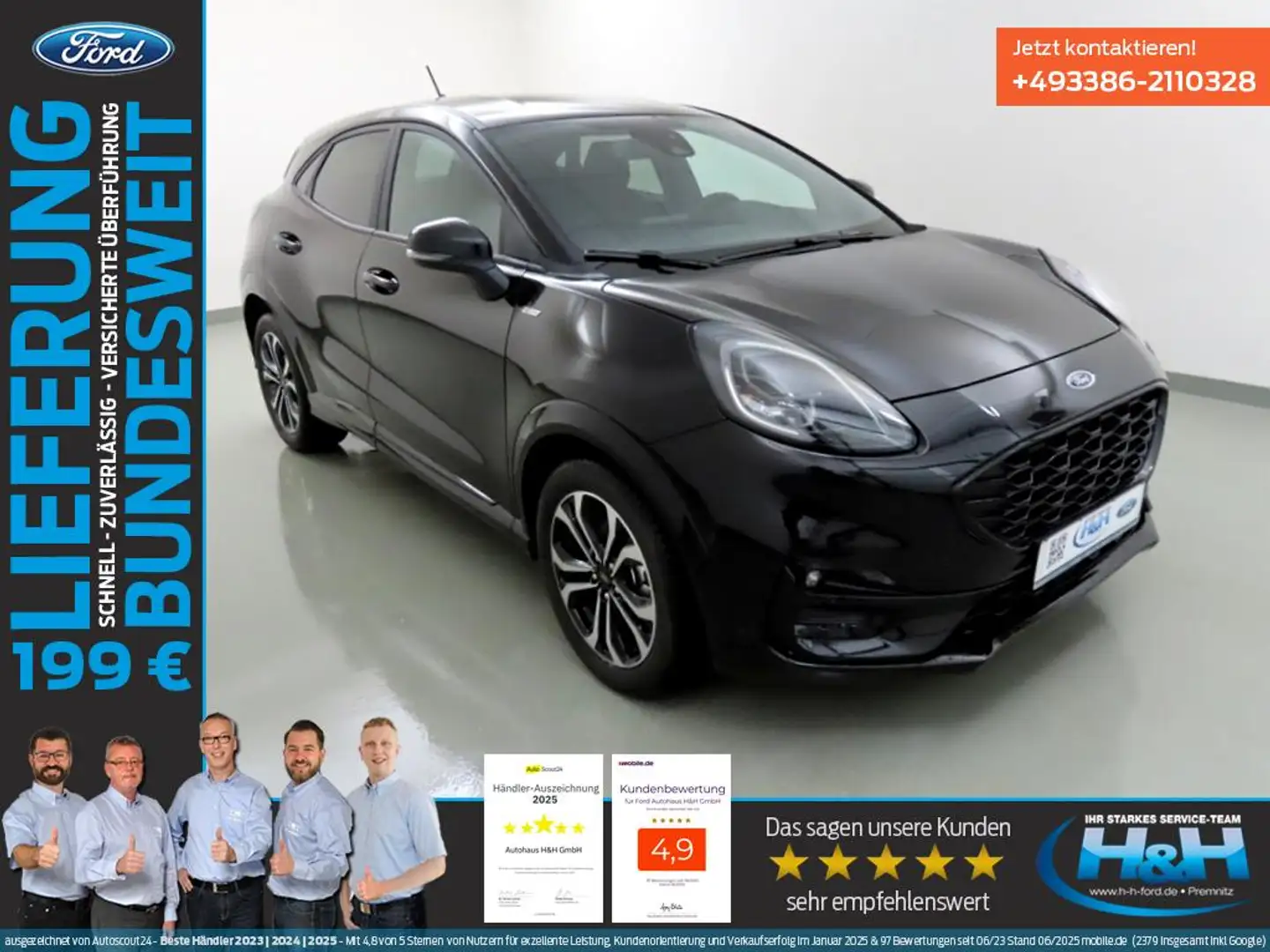 Ford Puma 1.0 Aut M-Hybrid ST-Line iACC+KomfortPaket Schwarz - 1