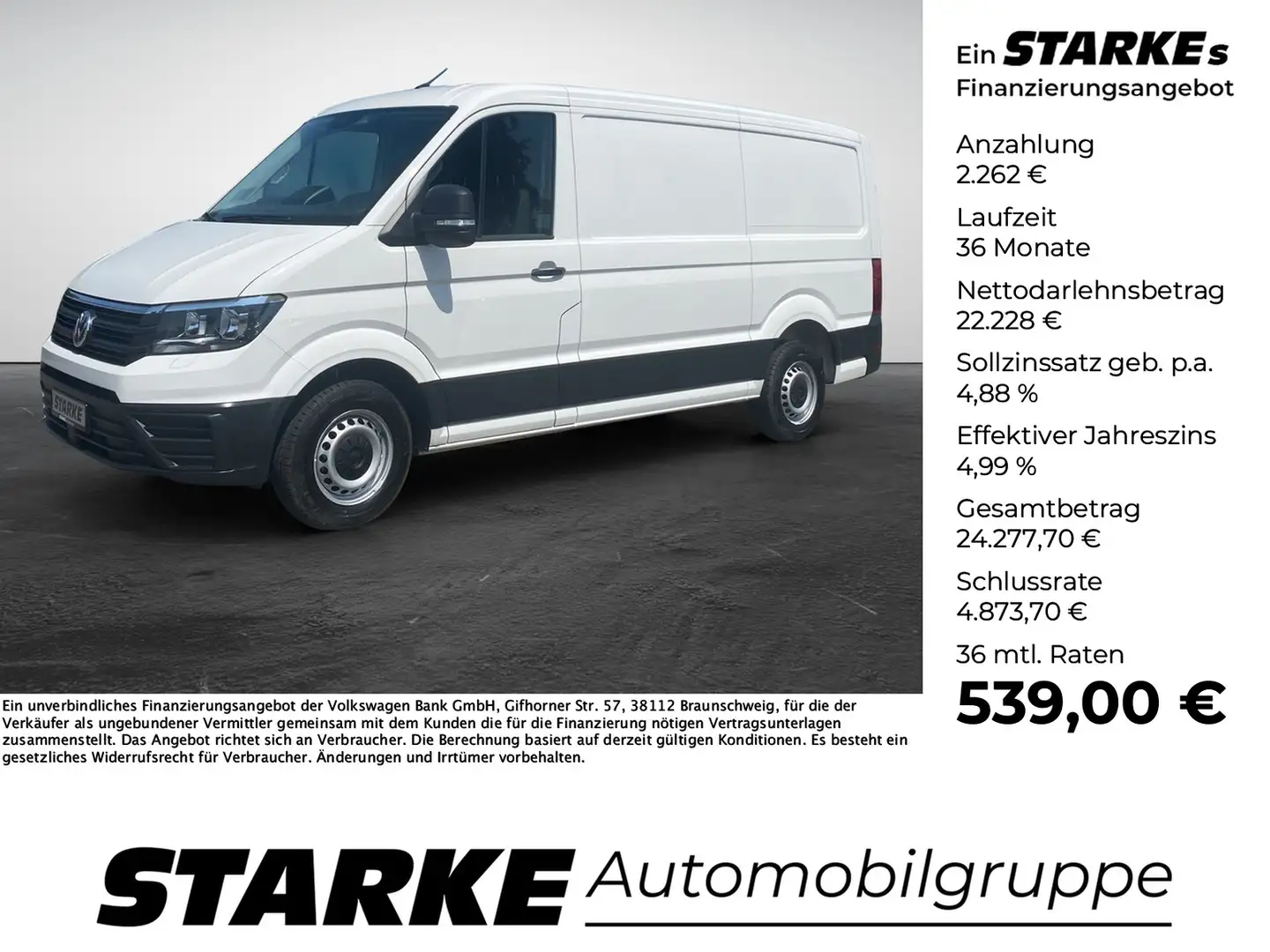 Volkswagen Crafter Kasten 35 2.0 TDI Automatik mittellang Weiß - 1