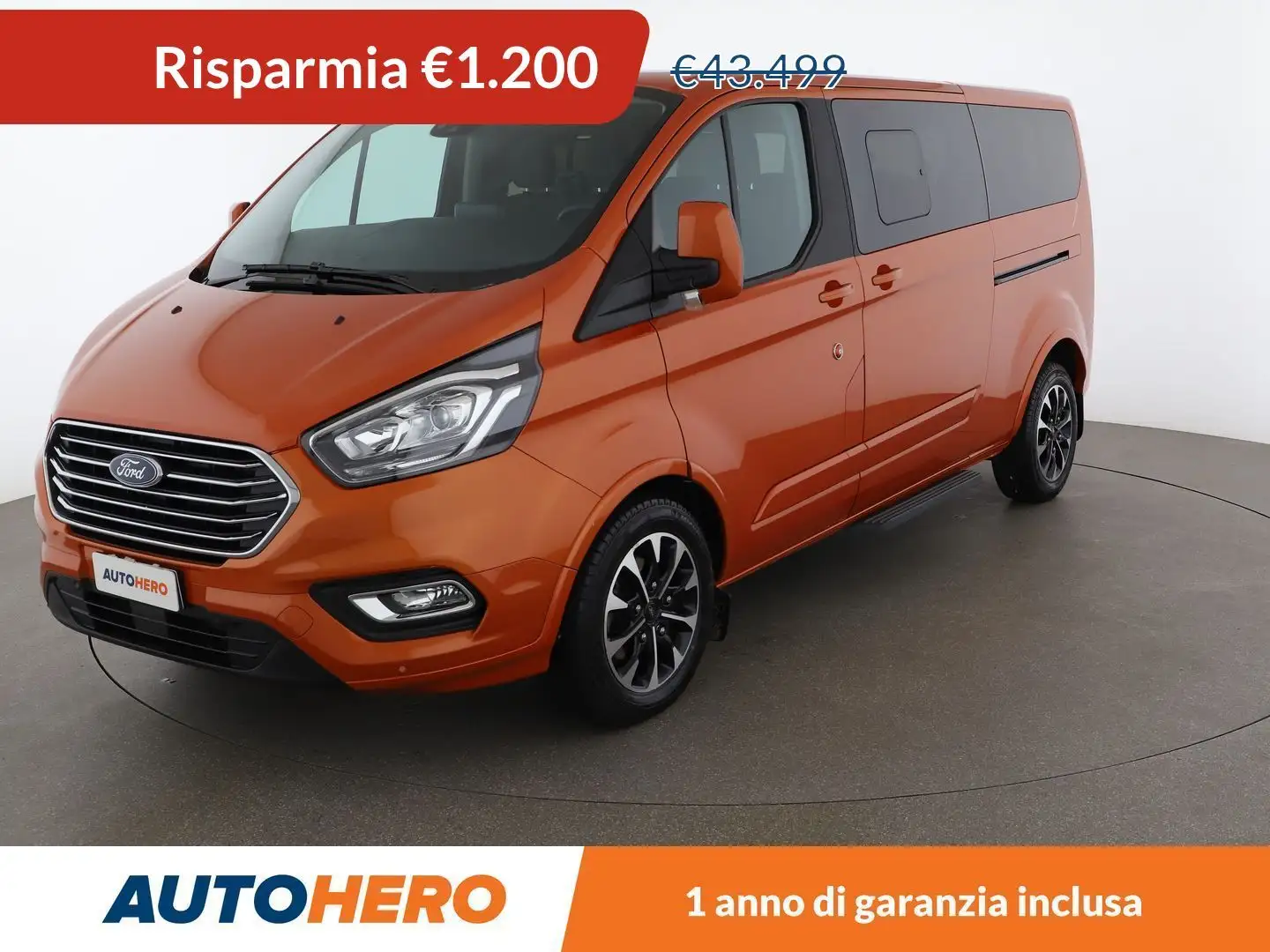 Ford Tourneo Custom 2.0 TDCi Titanium Custom Shuttle Bus PL 170 CV aut Orange - 1