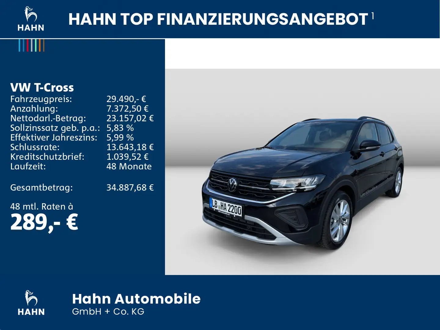 Volkswagen T-Cross GOAL 1.0 l TSI OPF 116 PS DSG Ganzjahres Schwarz - 2