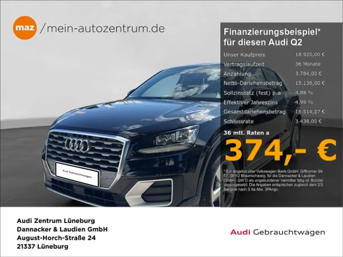 Audi Q2 35 1.5 TFSI Sport Alu Smartphone Interf. APS Schwarz - 1