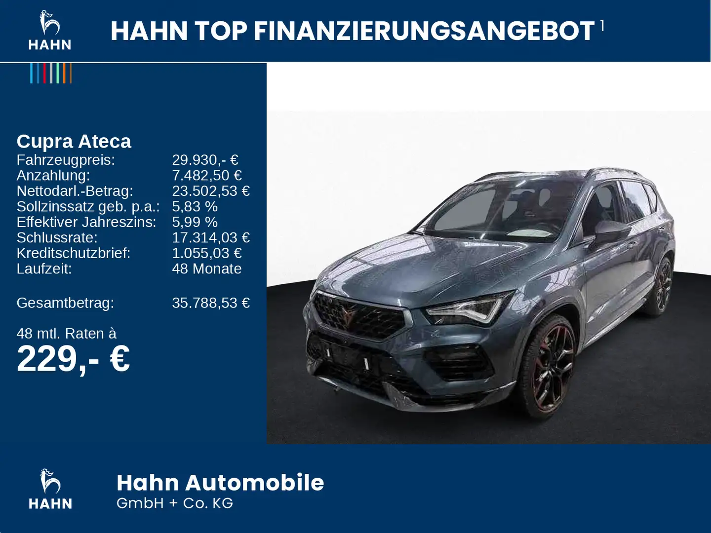 CUPRA Ateca VZ 2.0TSI DSG 4Drive Edition 20" Pano 360° Grau - 2