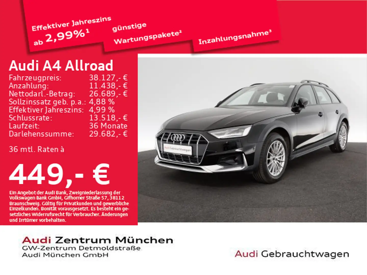 Audi A4 allroad A4 allroad 40 TDI qu. S tronic Virtual+/Navi+/Ma Schwarz - 1