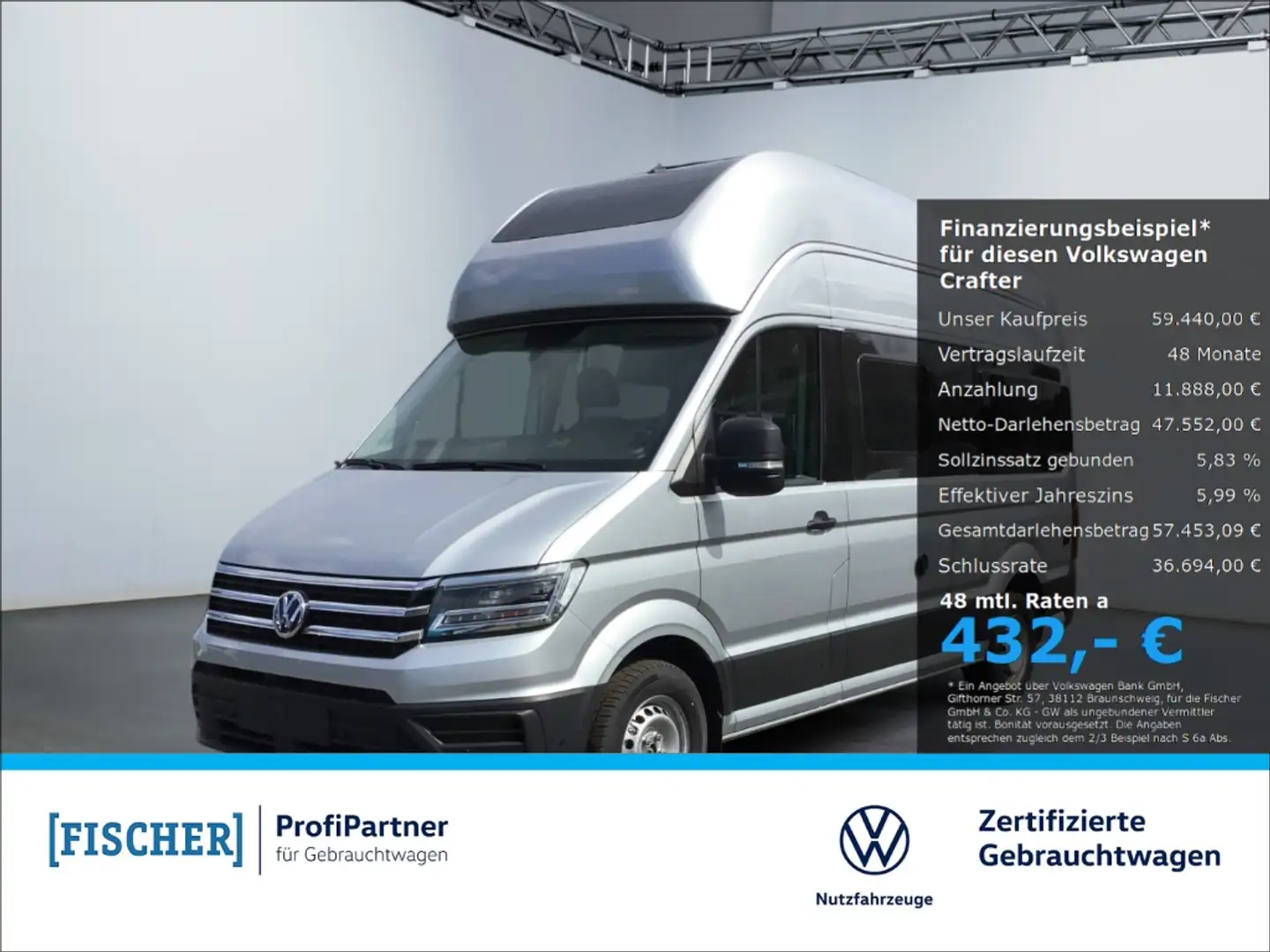 Volkswagen Crafter Grand California 600 2.0TDI Fahrradtr. Solar Navi Silber - 1