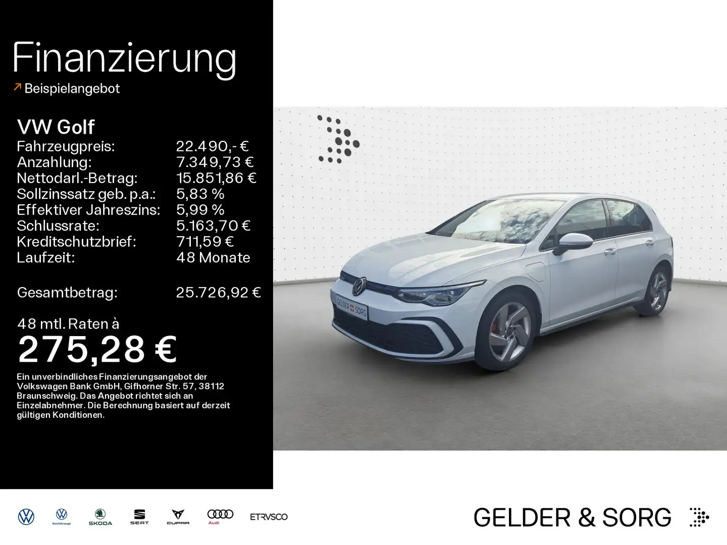 Volkswagen Golf GTE GTE 1.4 eTSI LED*Navi*AHK*DAB+*Digital*EPH Blanc - 1