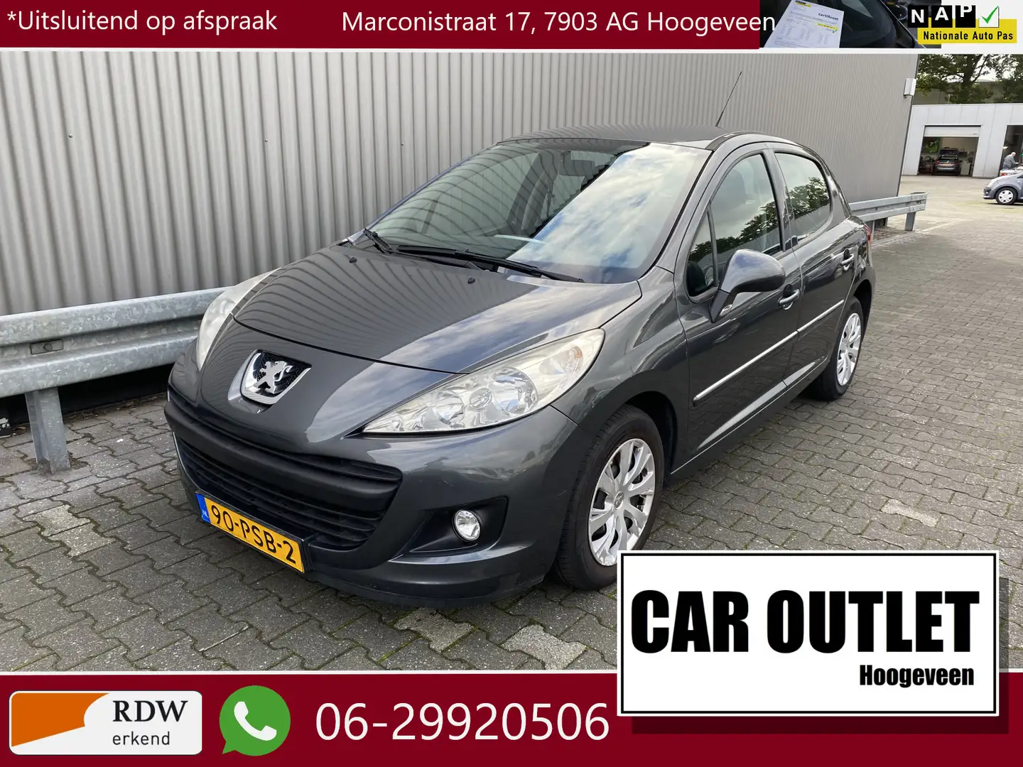 Peugeot 207 1.4 Acces Lite 99Dkm.NAP, 5-Drs, A/C, Bluetooth, U Grijs - 1