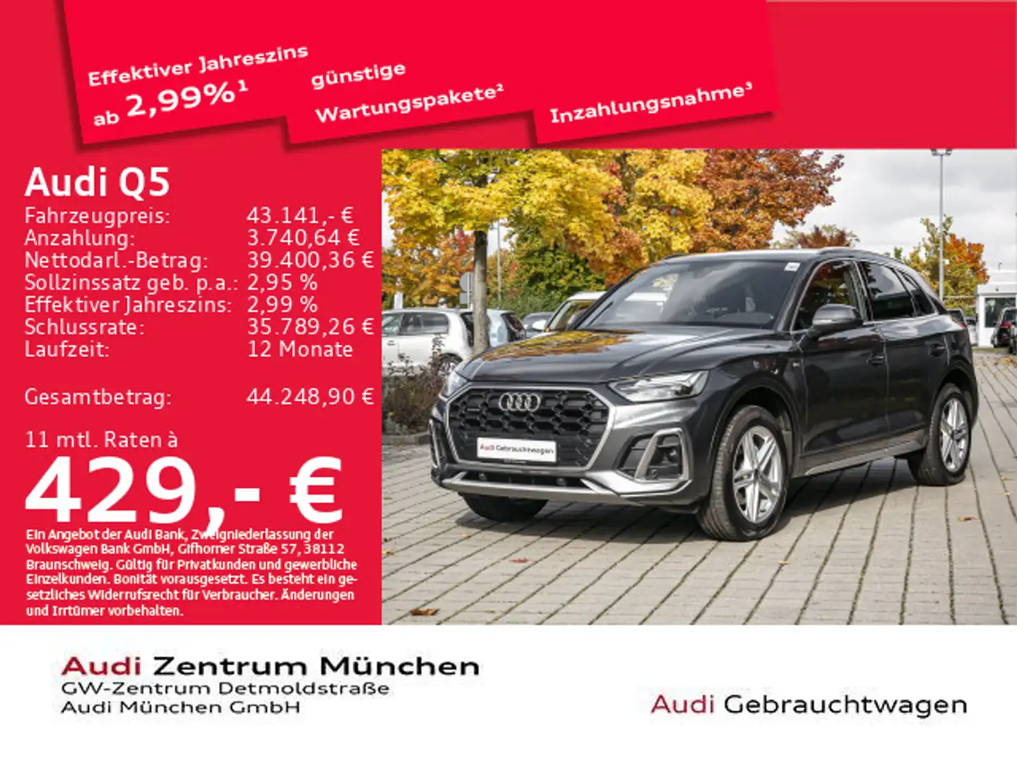 Audi Q5 40 TDI qu. S tronic 2x S line AHK/Virtual/Kam Grau - 1