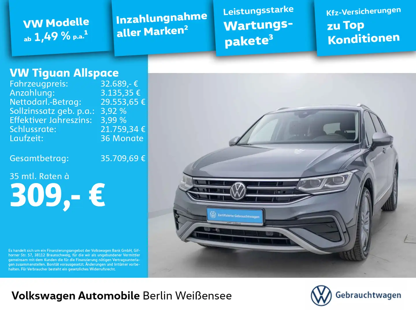 Volkswagen Tiguan Allspace 2.0 TSI Elegance 4M*DSG*APP*AHK* Grau - 1