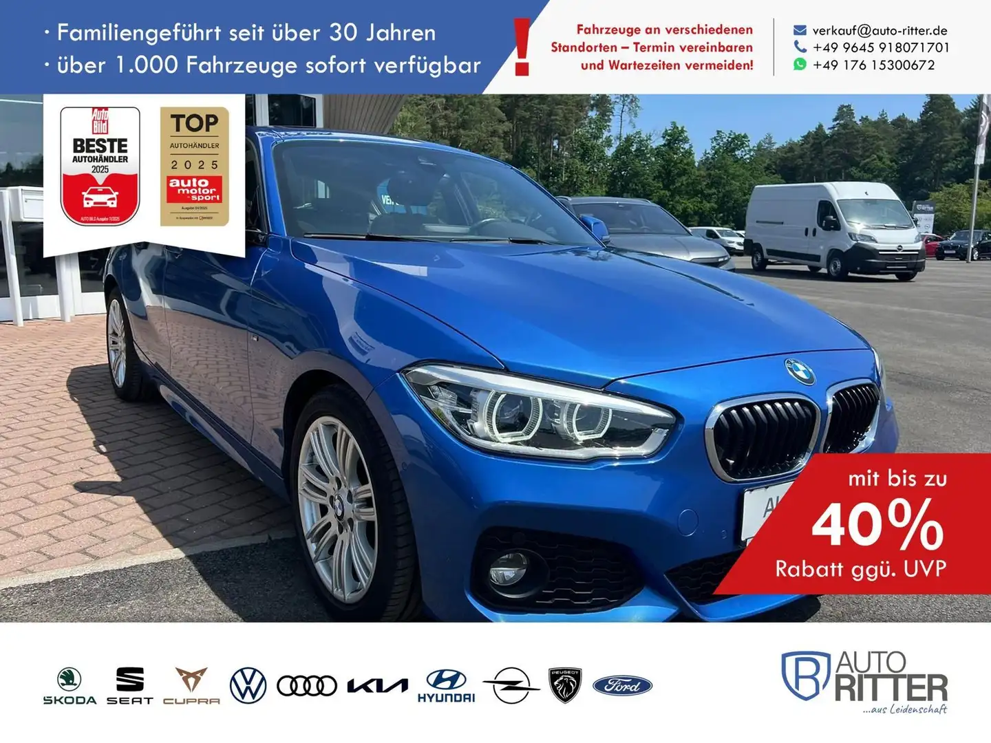 BMW 120 M Sport d PANO+Navi+Kamera+Harman Kardon Bleu - 1