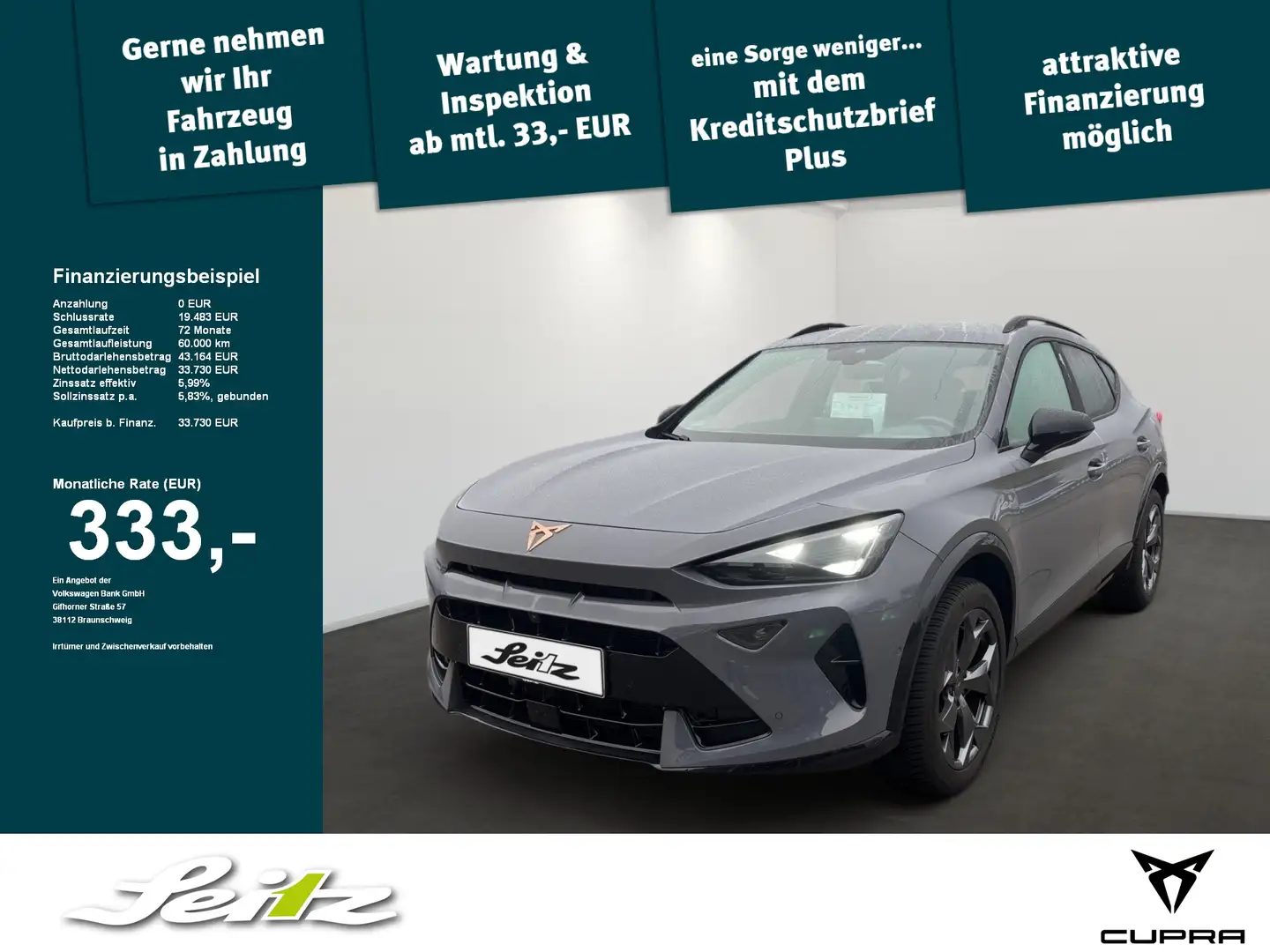 CUPRA Formentor 2.0 TDI *LED*KAMERA*NAVI*SITZH* Grau - 1