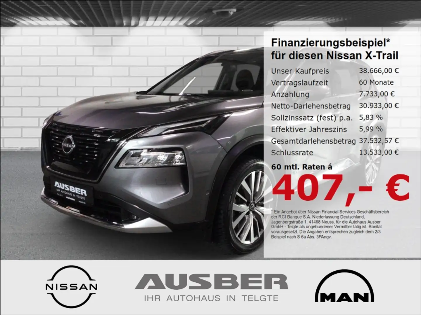 Nissan X-Trail e-Power e-4orce Tekna+ 1.5 VC-T  20'' AHK Head-up Grau - 1