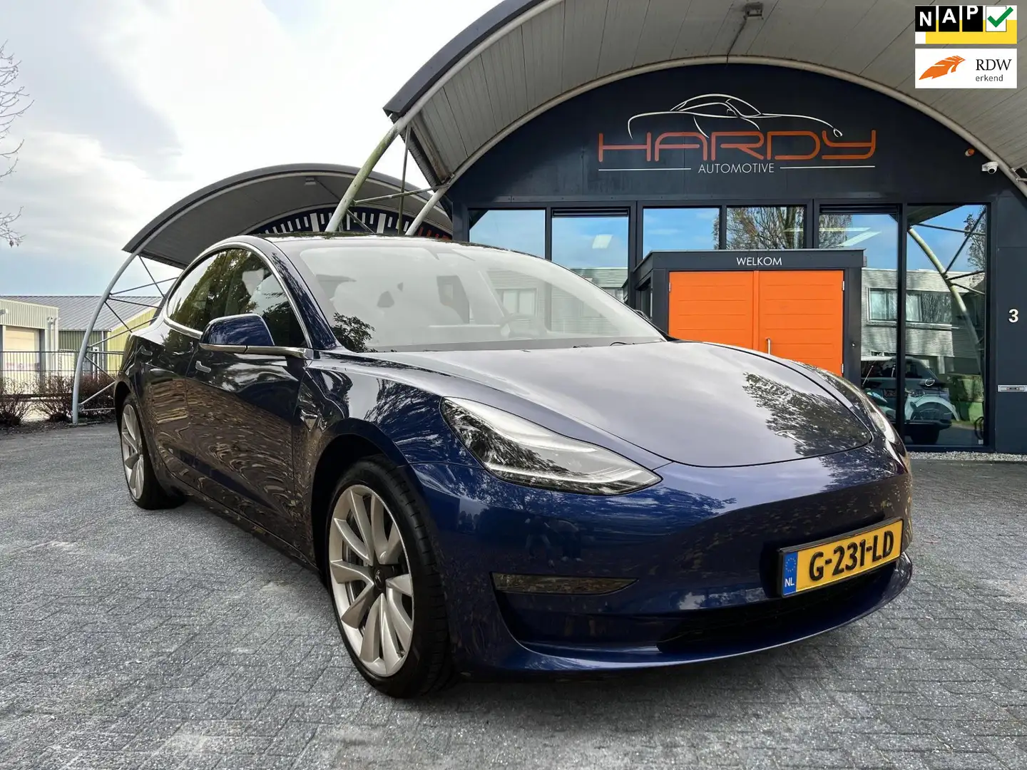 Tesla Model 3 Long Range AWD 75 kWh 88% SOH Trekhaak (fiets) Rij Blau - 1