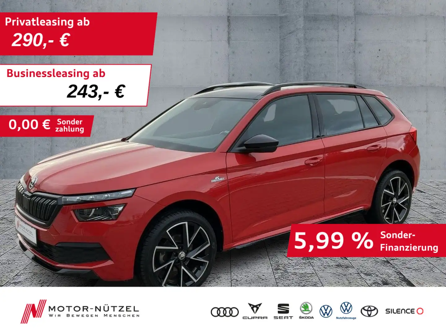 Skoda Kamiq 1.0 TSI DSG MONTE CARLO LED+APP+SHZ+PANO Rot - 1