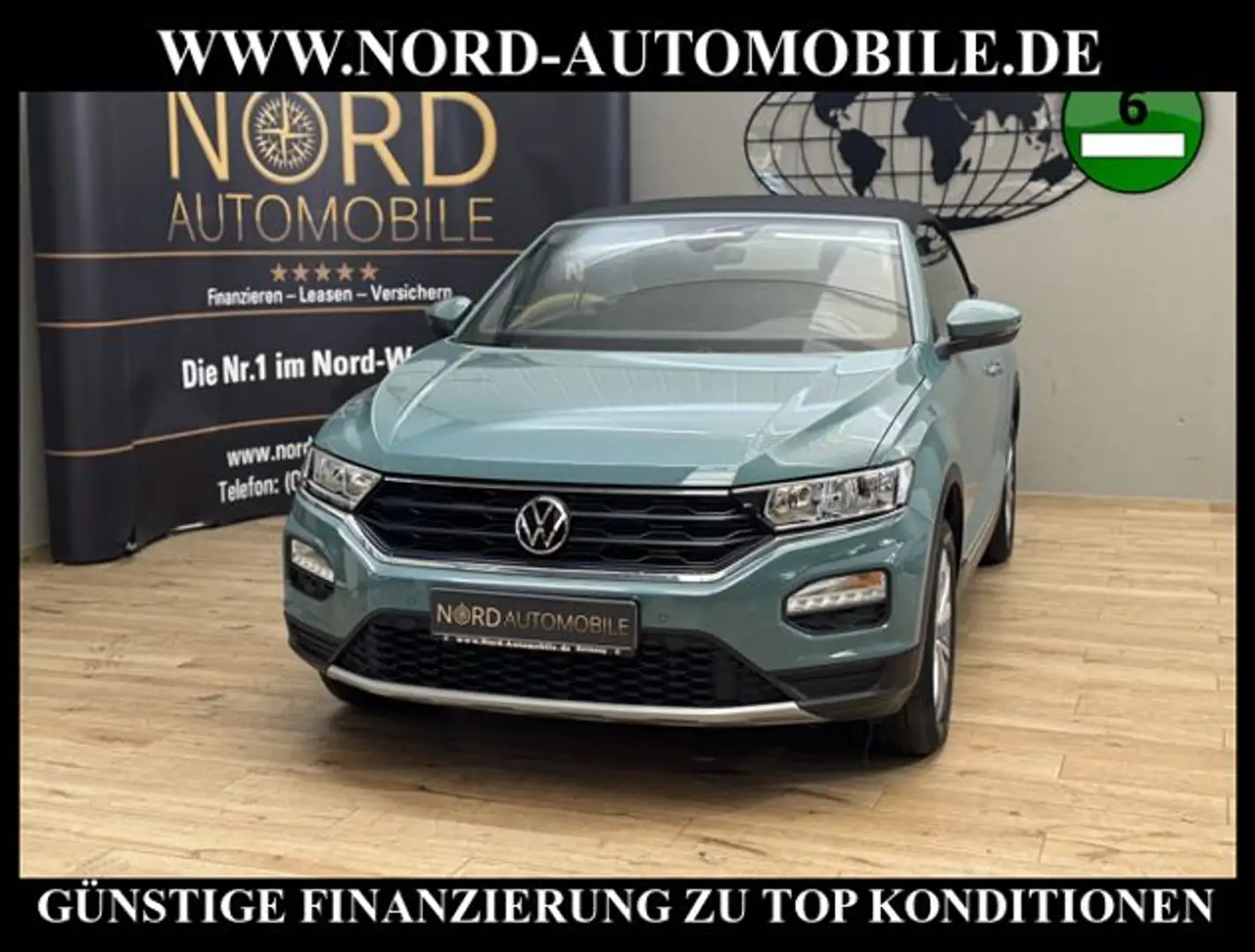 Volkswagen T-Roc Cabriolet Style 1.0 TSI Spurhalte/PDC/SHZ Style Grün - 1