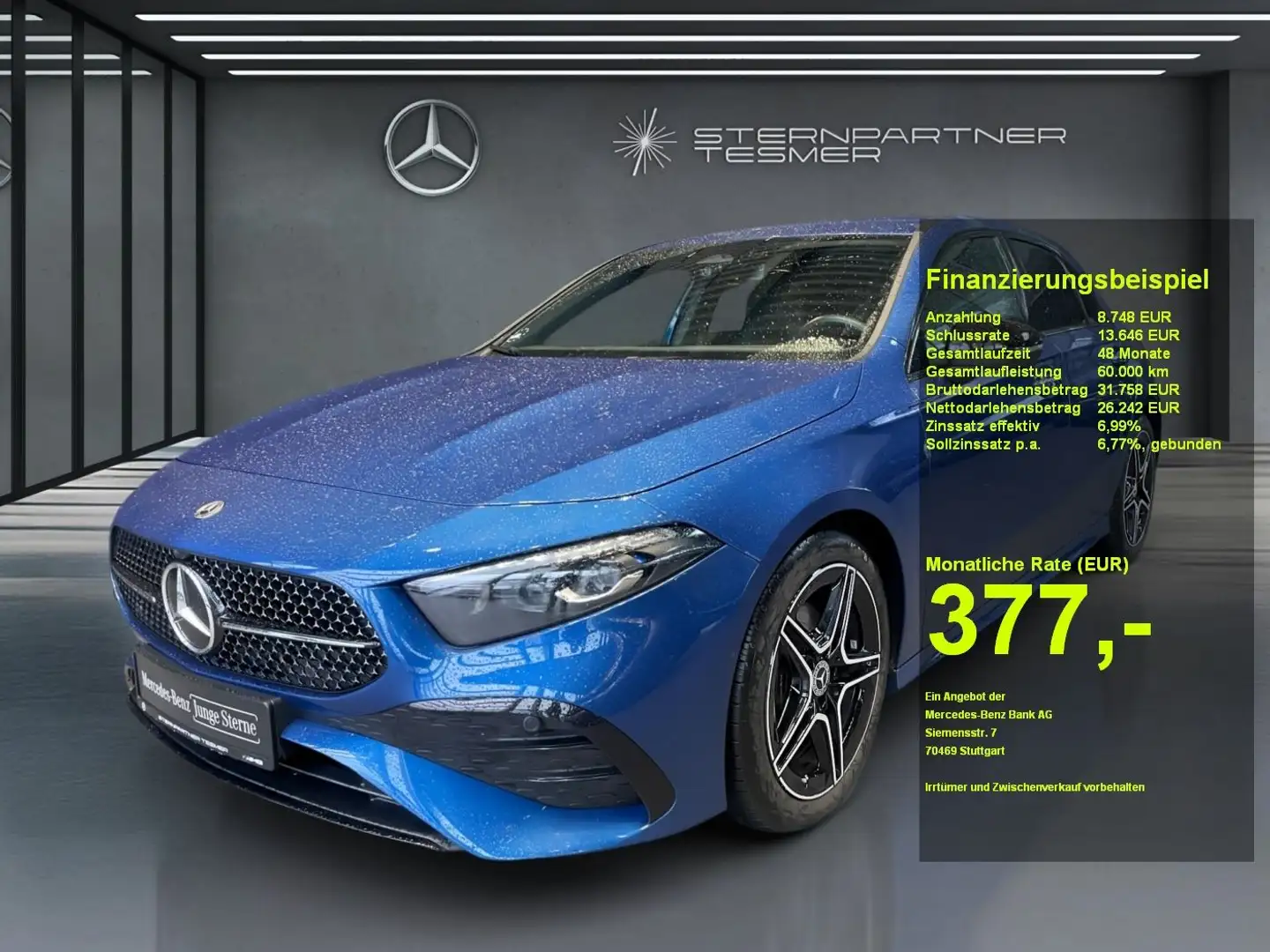 Mercedes-Benz A 200 d AMG+NIGHT+AMBIENTE+MBEAM+MBUX Blau - 1