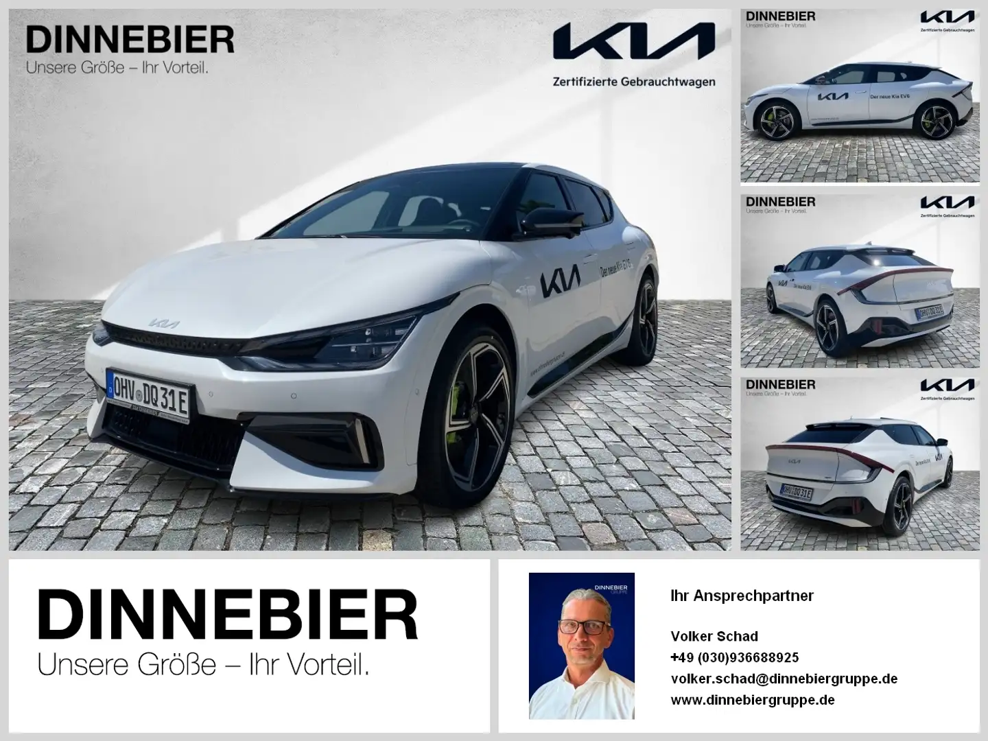 Kia EV6 GT 77.4 AWD Glasdach+360°+LED+Headup Weiß - 1