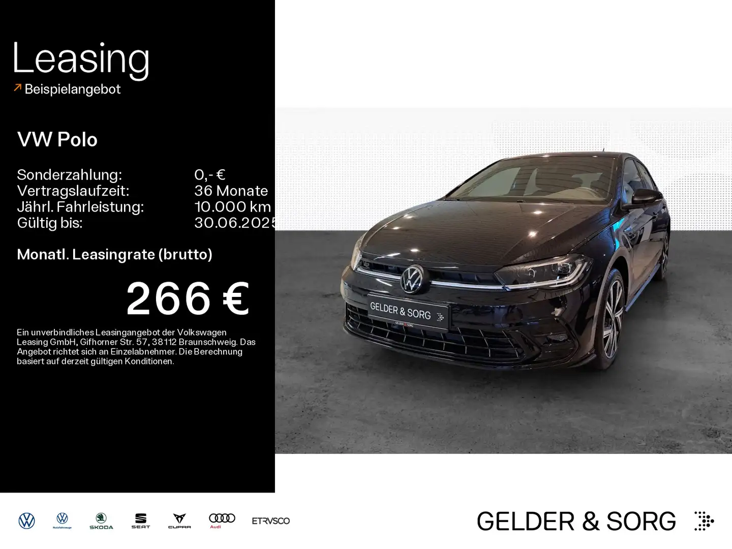 Volkswagen Polo 1.0 TSI R-Line|IQ.DRIVE|LED|ACC|CARPLAY| Noir - 1
