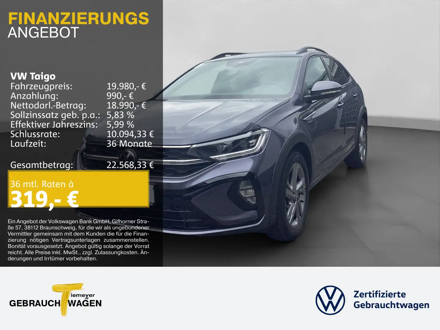 Volkswagen Taigo 1.0 TSI DSG R-LINE MATRIX KAMERA VIRTUAL S Grigio - 1