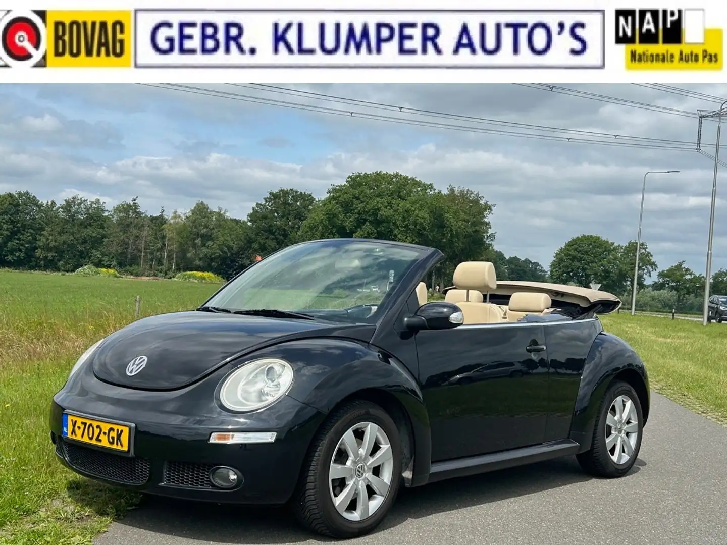 Volkswagen New Beetle 1.6 Highline, Leer, Airco, Stoelverwarming, Isofix Zwart - 1