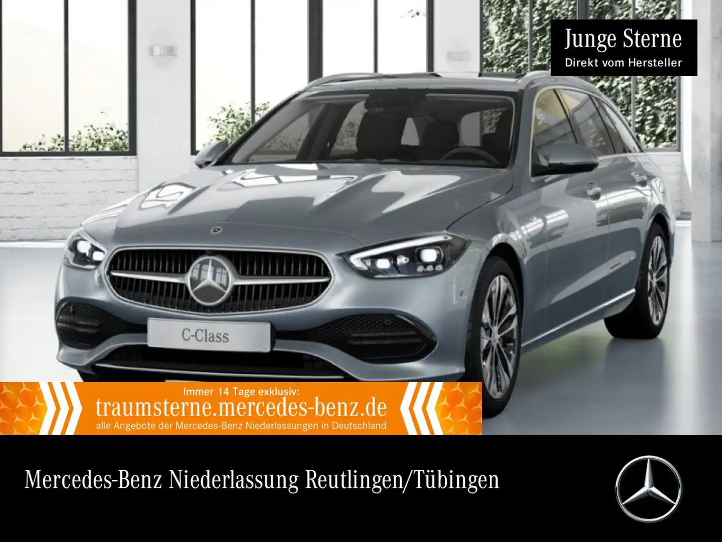Mercedes-Benz C 300 de T 4M AVANTG+PANO+360+AHK+BURMESTER+9G Silber - 1
