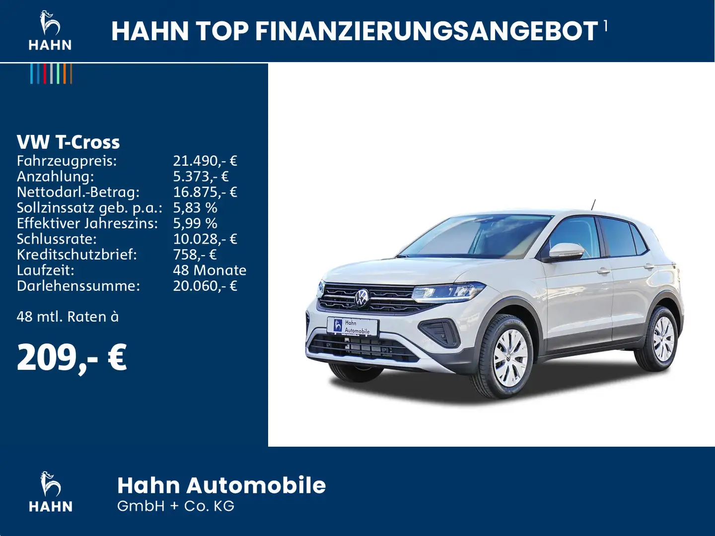 Volkswagen T-Cross 1,0TSI 70kW SZHG CONNECT LED Grau - 2