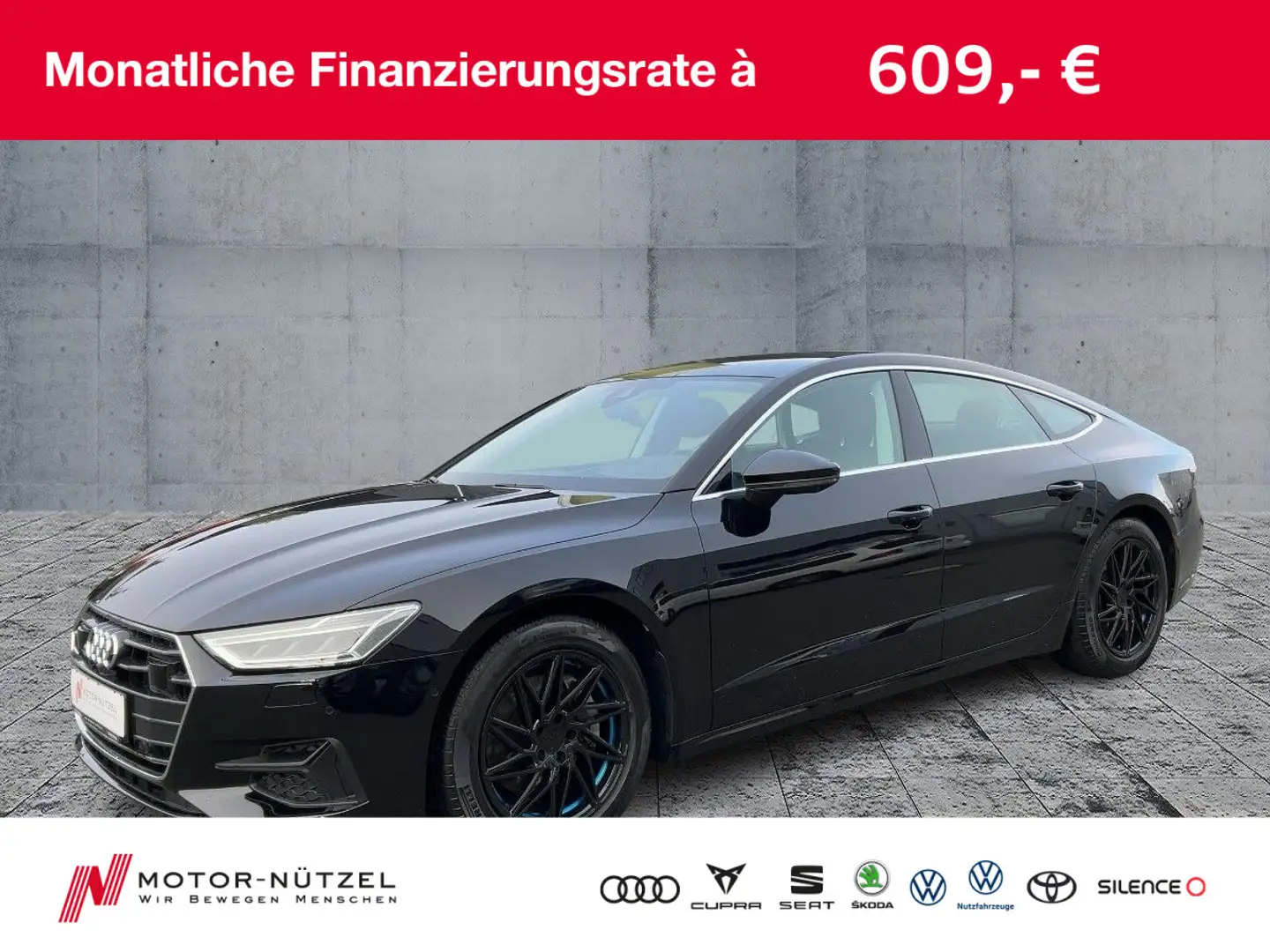 Audi A7 45 TFSI S-TR ACC+LED+NAV+RFK+HuD+VC Schwarz - 1
