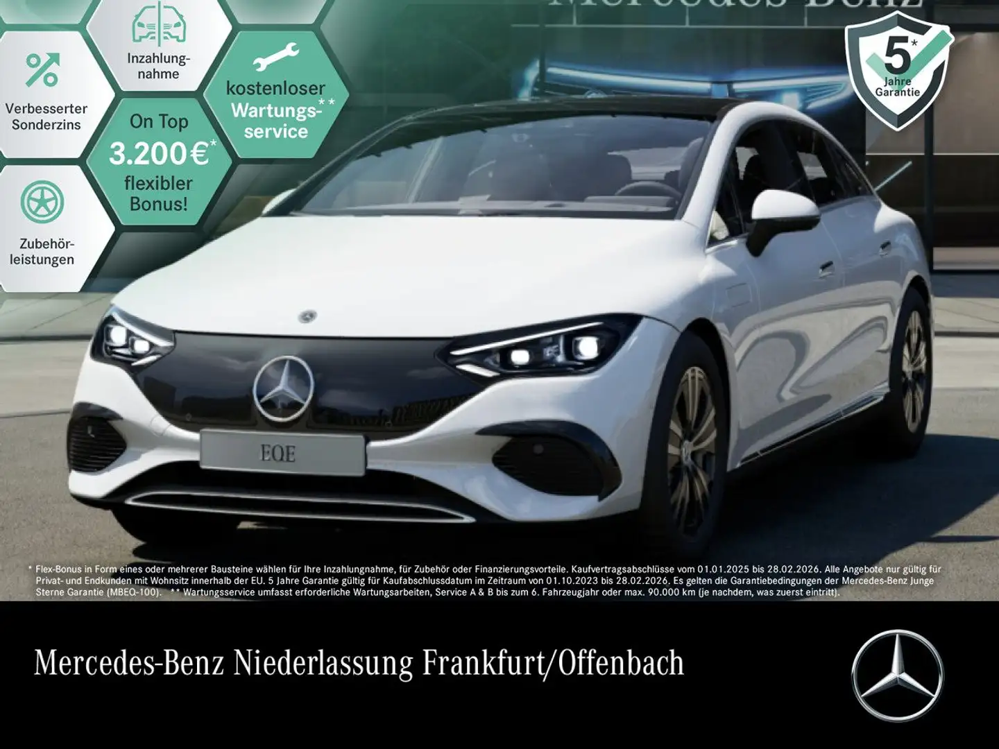 Mercedes-Benz EQE 300 Avantgarde Burmester 3D Fahrass 360° Pano Weiß - 1