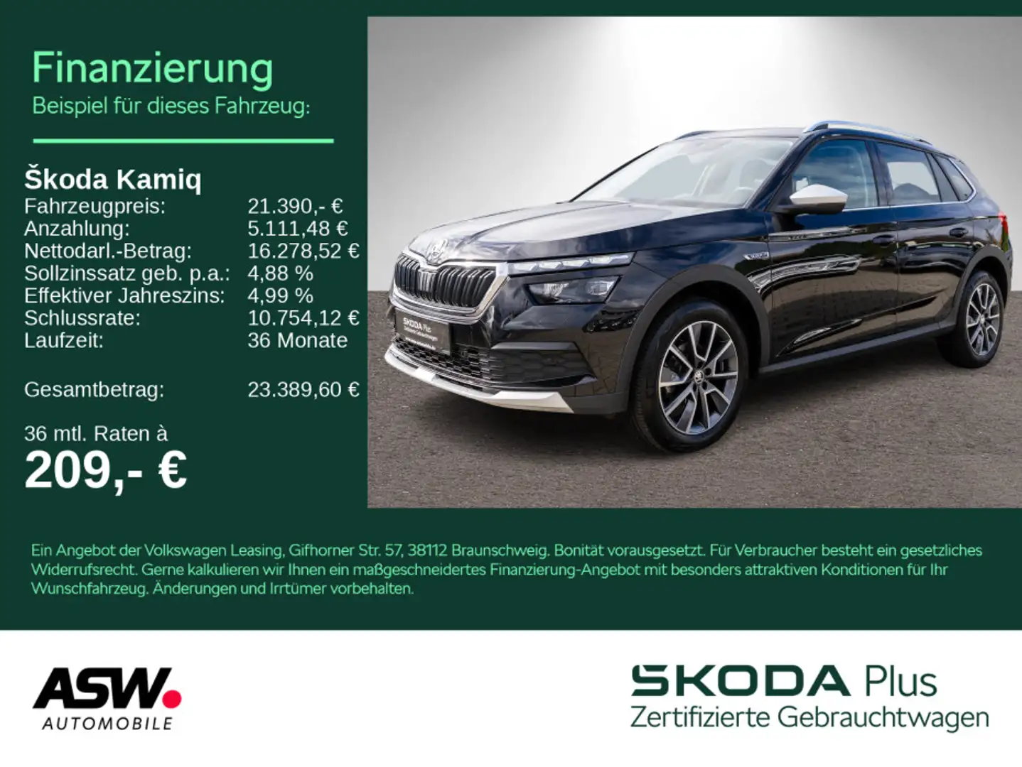 Skoda Kamiq Scout 1.5 TSI DSG LED Navi RFK ACC SHZ AHK Noir - 1
