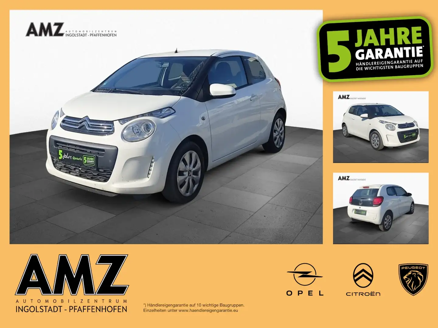 Citroen C1 Feel 1.0 VTi Klima Radio Bluetooth Weiß - 1