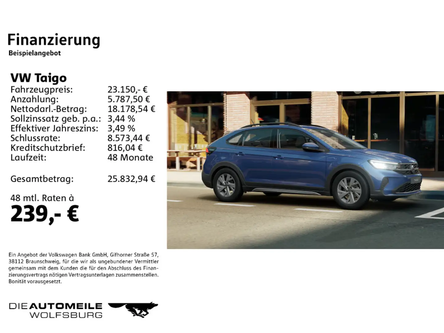 Volkswagen Taigo 1.0 TSI Life LED/AHK Blau - 2