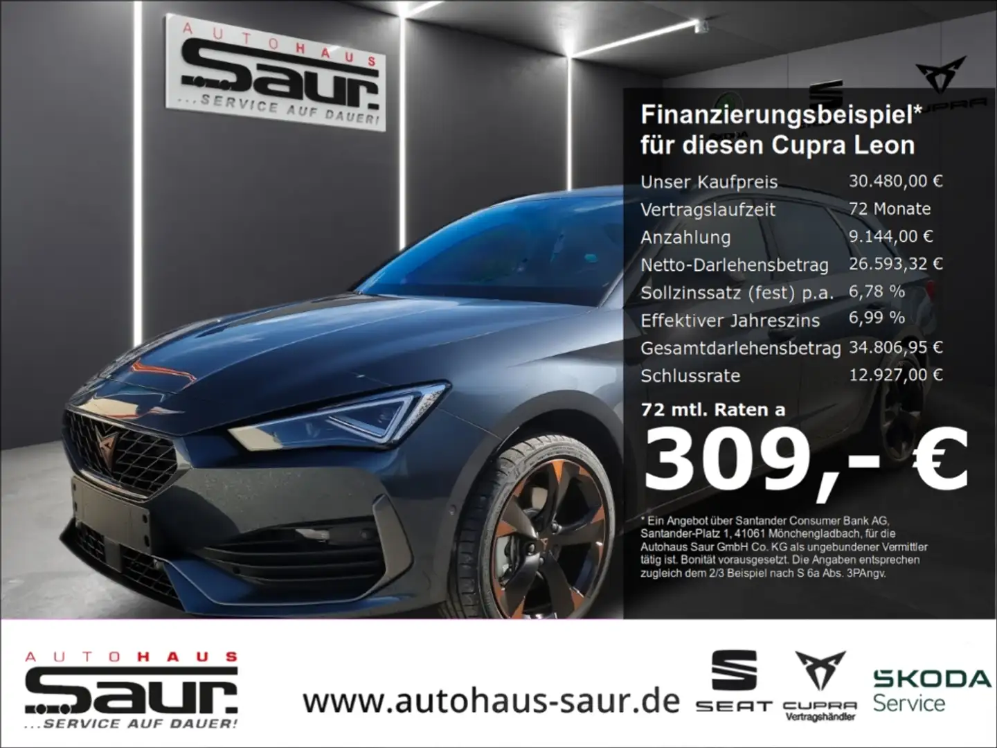CUPRA Leon Sportstourer 1.5 eTSI LED KLIMA NAVI FULL-LINK SHZ Grijs - 1