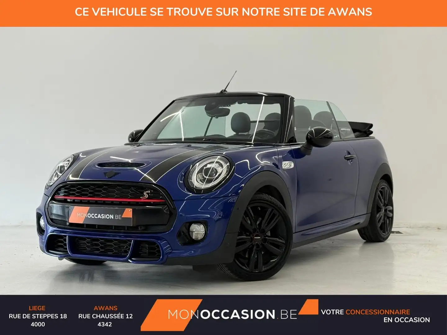 MINI Cooper S Cabrio JCW BOITE AUTO CUIR HARMAN KARDON GPS LED SG CH Синій - 1