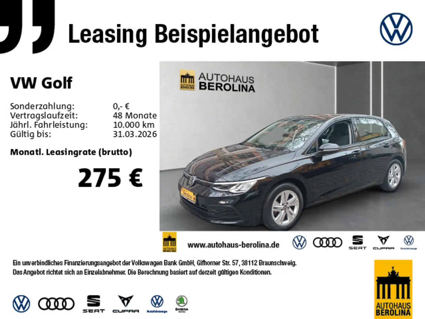 Volkswagen Golf VIII 1.5 TSI Life *ACC*NAV*App-Connect*SHZ* Schwarz - 1