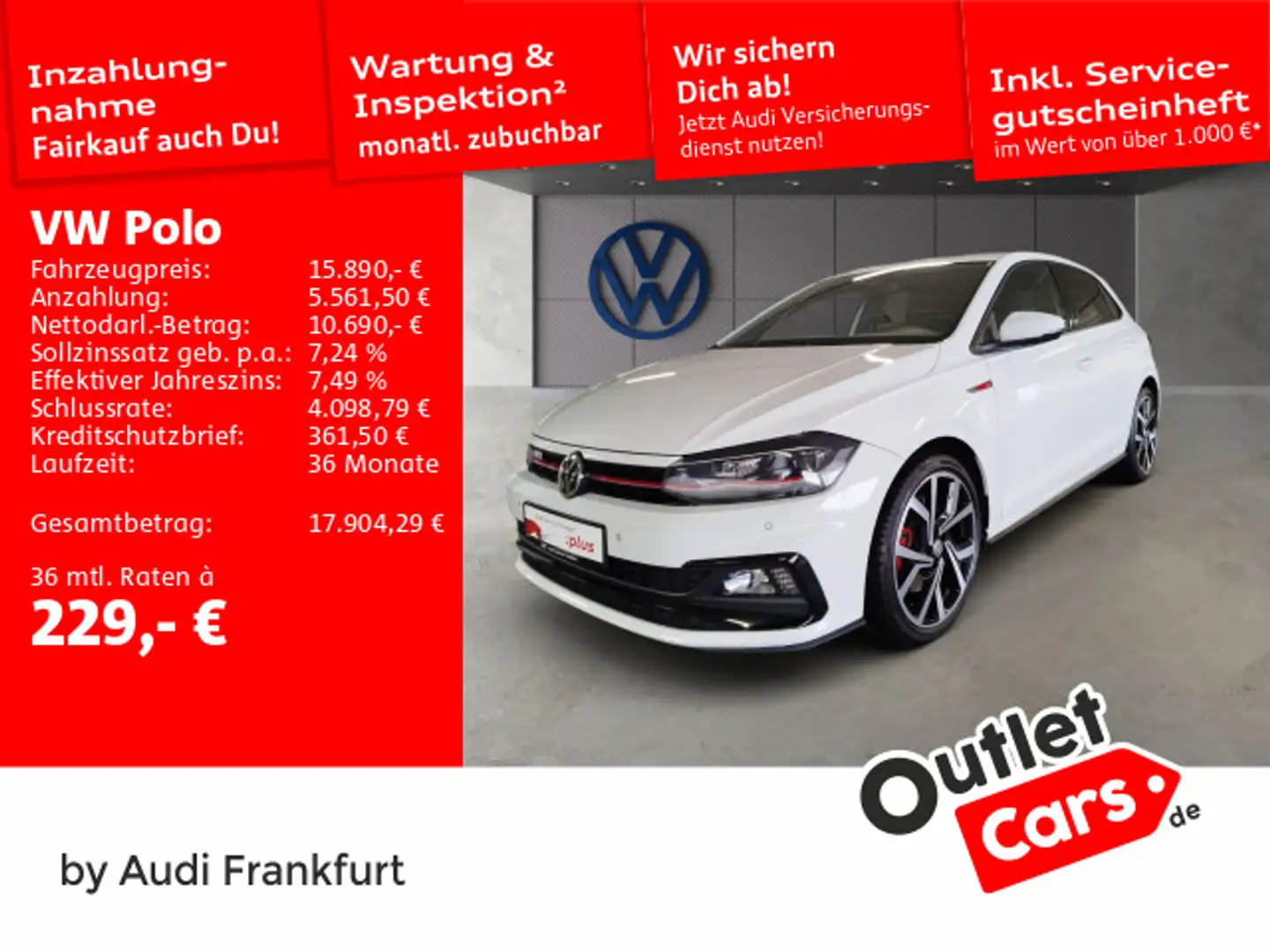 Volkswagen Polo 2.0 TSI GTI LED Navi DAB PDC Sitzheizung Weiß - 1