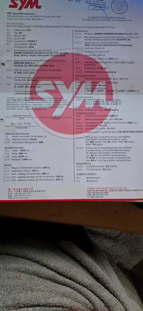 SYM SYMNH T Verkauf Schöne SYM 125er Groß und ASB Silber - 1