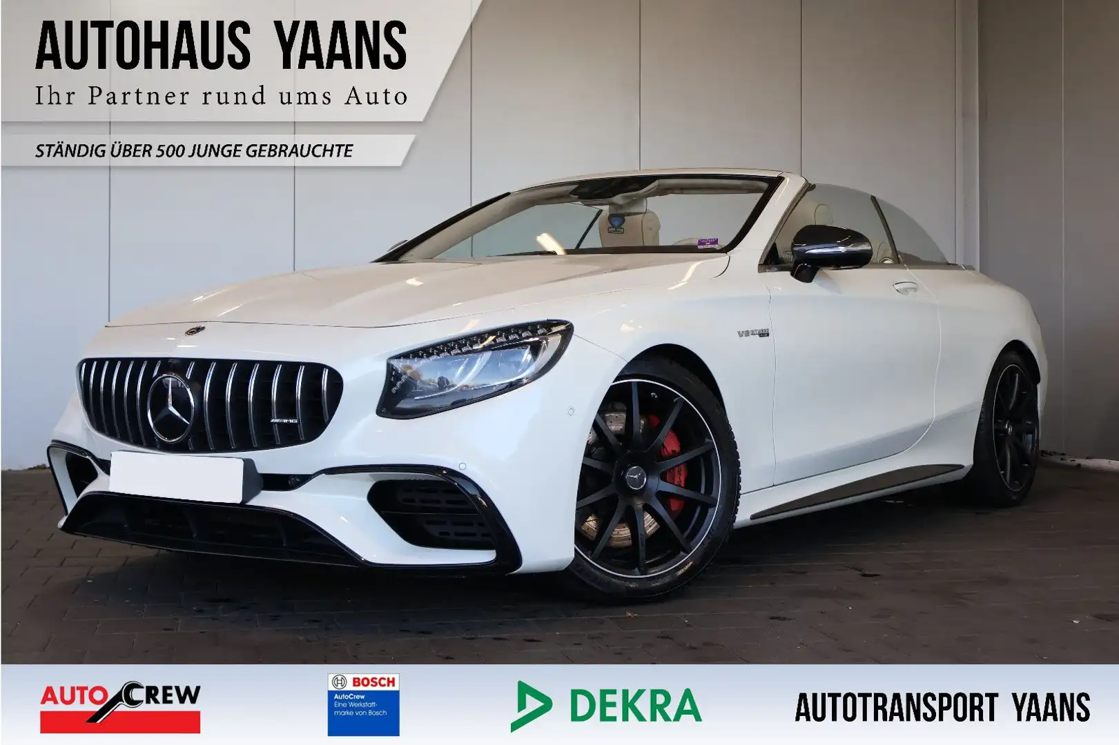 Mercedes-Benz S 63 AMG Cabrio 4M AIR+HUD+NACHT+SOFT+BURM.+20" Weiß - 1