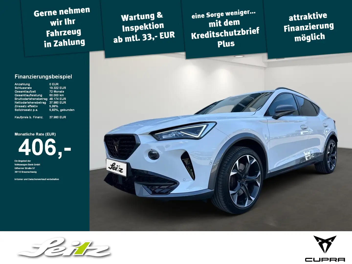 CUPRA Formentor 2.0 TSI 4Drive VZ *LED*KAMERA*NAVI* Weiß - 1