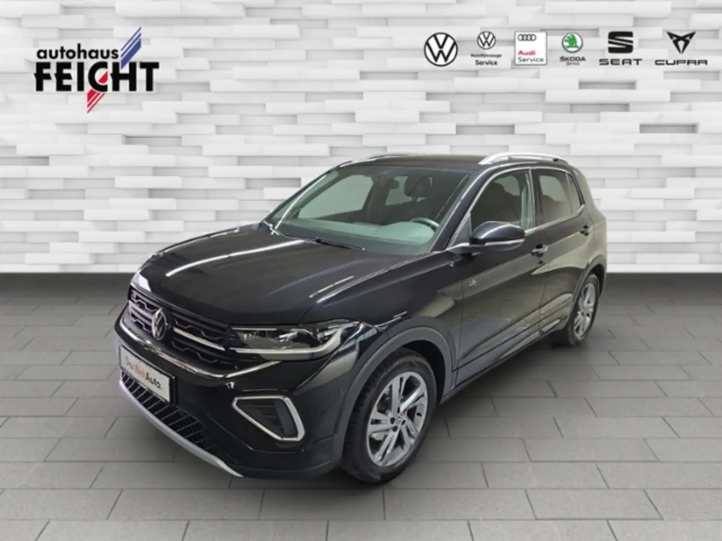 Volkswagen T-Cross 1.0 TSI R-Line+LED+NAVI+AHK+RFK+APP-CON. Schwarz - 1