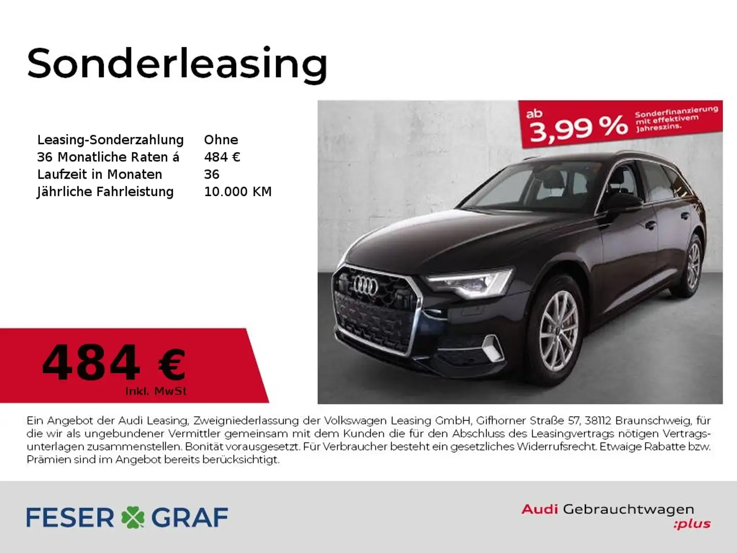 Audi A6 Avant Sport 45 TFSI advanced S tronic Matrix/Rfk/A Schwarz - 1